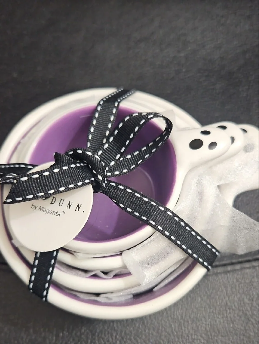 Rae Dunn White Measuring Cups with Black Lettering
